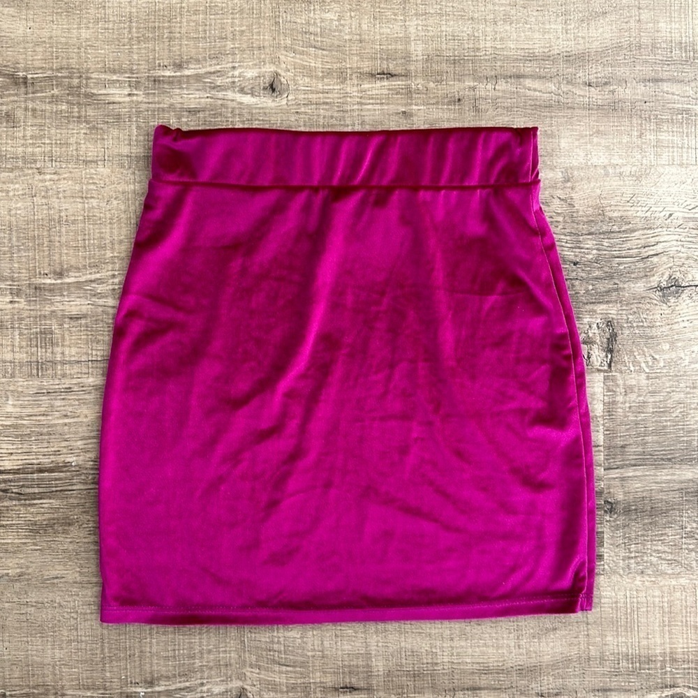 PLEASE purple velvet miniskirt